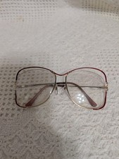  746 1980s Tura Metal Red  Gold Oversized Eyeglasses