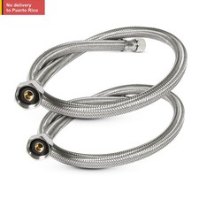 Connector With 1/2 in.x3/8 in.Brass Nut,Stainless Steel Faucet Supply Line 20 in