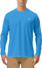 Mens UPF 50 UV Sun Protection Shirts Outdoor Long Sleeve SPF Rash Guard for Fis