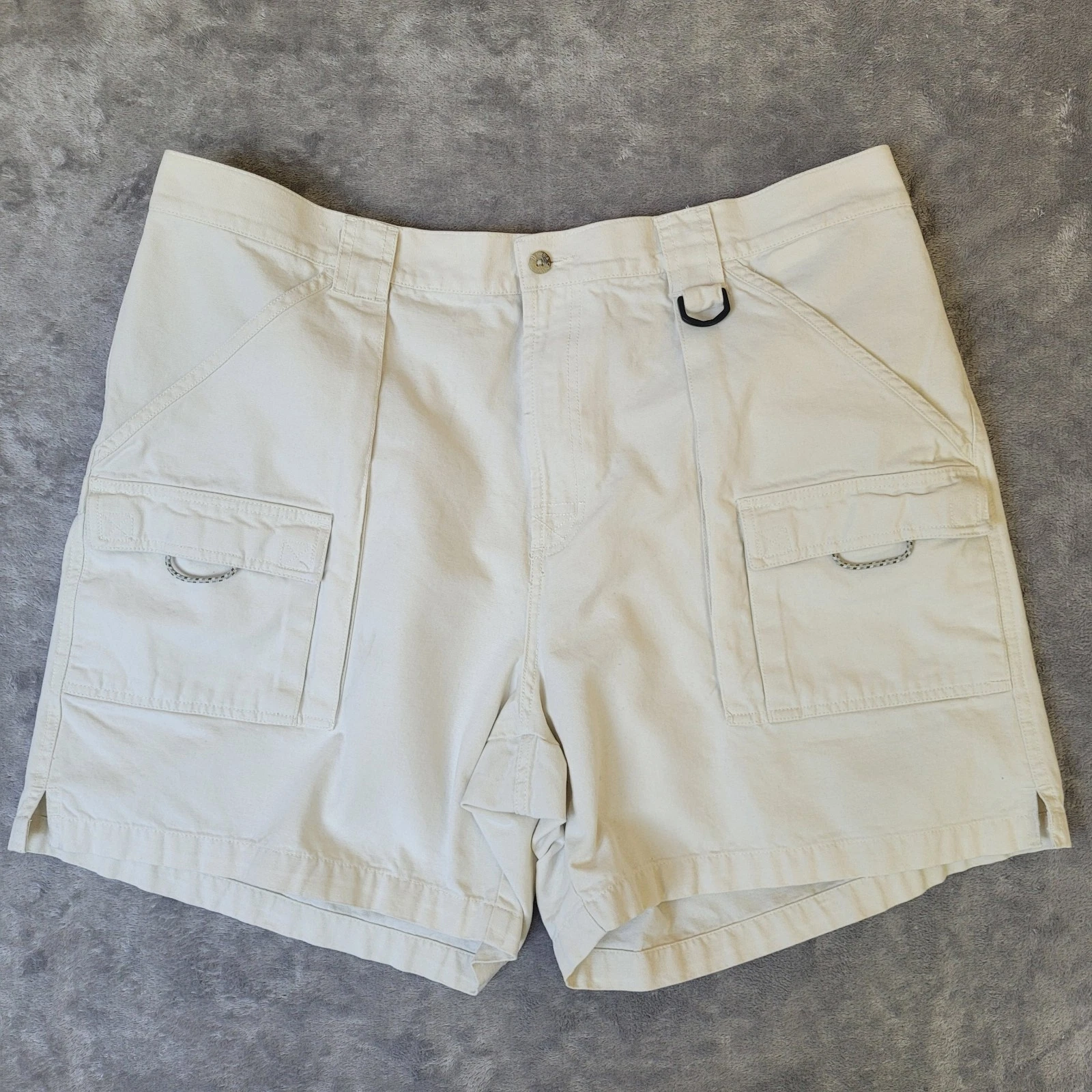 Columbia PFG Fishing Shorts Mens XXL Beige Cotton Cargo Utility Outdoor 7 In