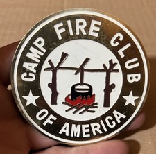 Vintage Brass Bumper Grill Badge Plate Topper Camp Fire Club Of America