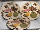 Red Wing Pottery Tampico 10.75" Dinner Plates Mid Century Modern Futura 3 pieces
