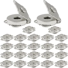 24 Pcs Silver Snap Buttons, Plum Buttons Metal Purse Clasp Closure, Craft Clasp