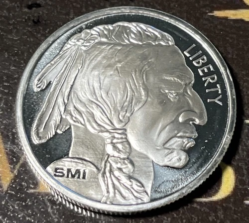 Silver!!!  Liberty Indian Head Buffalo Silver 1troy oz .999 Silver SMI