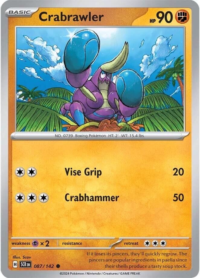 Crabrawler Reverse Holo Common SV07: Stellar Crown 087/142 NM