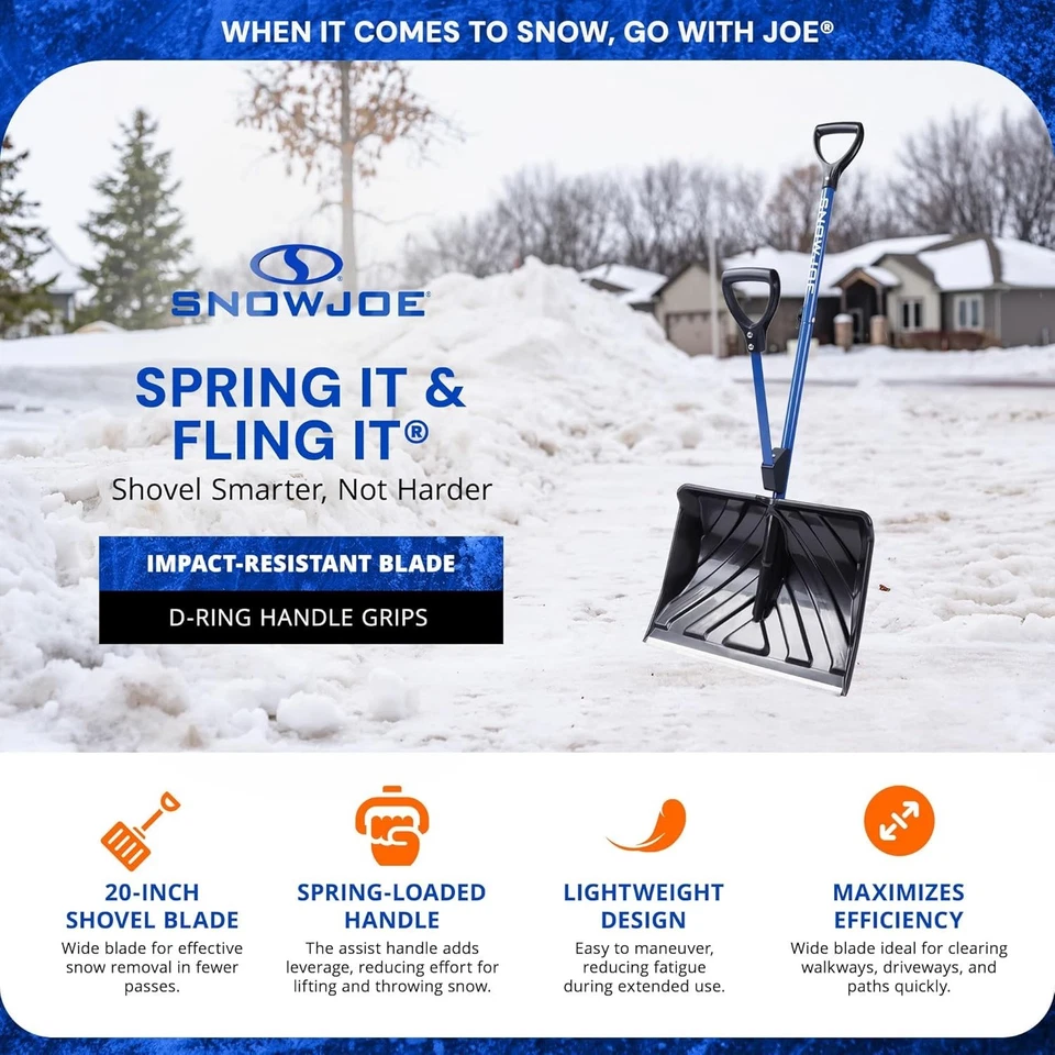 Snow Joe Snow Shovel with 18-Inch Blade and Assist Handle, 3.5 Lbs Heavy-Duty - Image 2 of 4