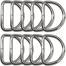 1.5 Inch Metal D Ring - 10 Pack Heavy Duty Welded Stainless Steel D Ring for Sew