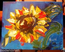 SUNFLOWERS   MODERN ABSTRACT ORIGINAL OIL PAINTING B3GASmDVb