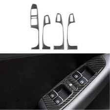 4pcs For Volkswagen Jetta 11-14 Carbon Fiber Window Lift Switch Panel Trim Cover