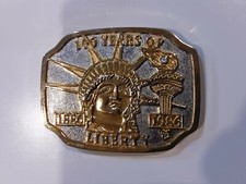 VINTAGE 1986 100 YEAR ANNIVERSARY OF THE STATUE OF LIBERTY BELT BUCKLE
