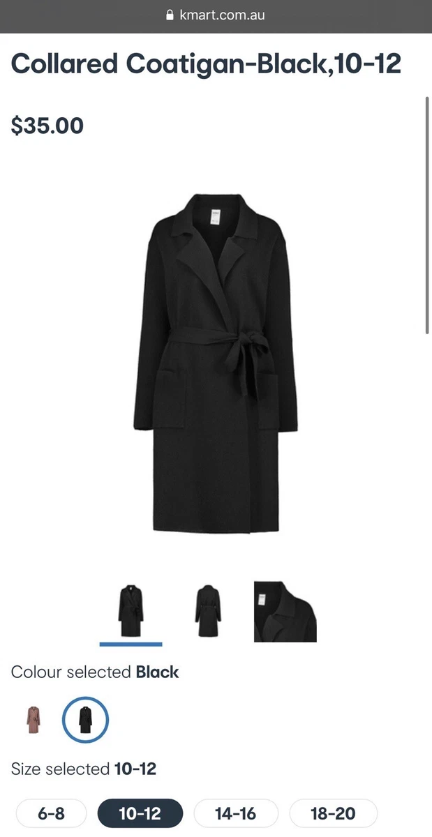 Black coat kmart 2025