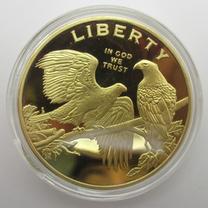 Details About Brass Craft Exquisite American Eagle Gold Coins Patriot Liberty Coin Collections