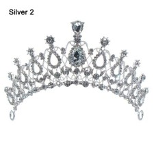 with Combs Princess Rhinestone Crown Crystal Headband Silver Tiara Crown