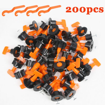 200 X Tile Leveling System 1/8'' Reusable Tile Leveler Spacers Clips + 4 Wrenches