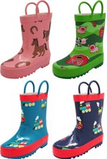 Norty Toddler Little Big Kid Boys Girls Waterproof Rubber Rain Boots SEE VIDEO
