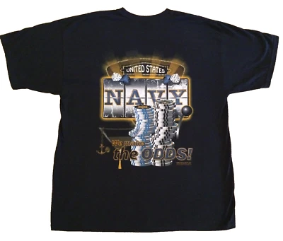 US Navy T Shirt Mens Size XL United States Navy We Make The Odds Military Shirt - Image 1 of 4