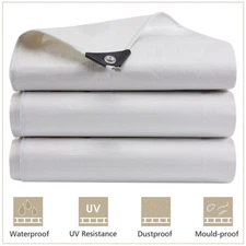 14 Mil Thiken Poly Tarpaulin w/Grommet Boat Tent Waterproof Outdoor Canopy Shade