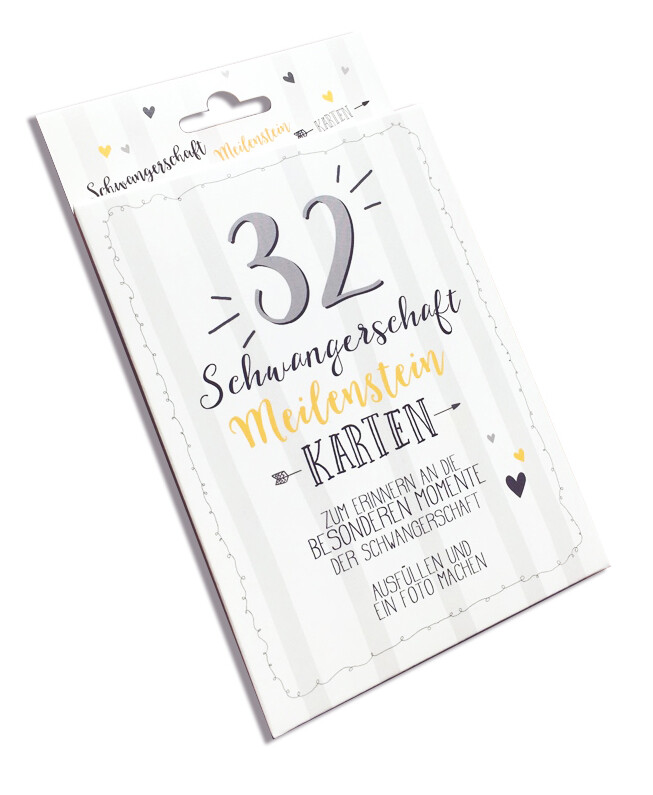 Meilensteinkarten Set Schwangerschaft - 32 Karten für die Erinnerung an die Schw