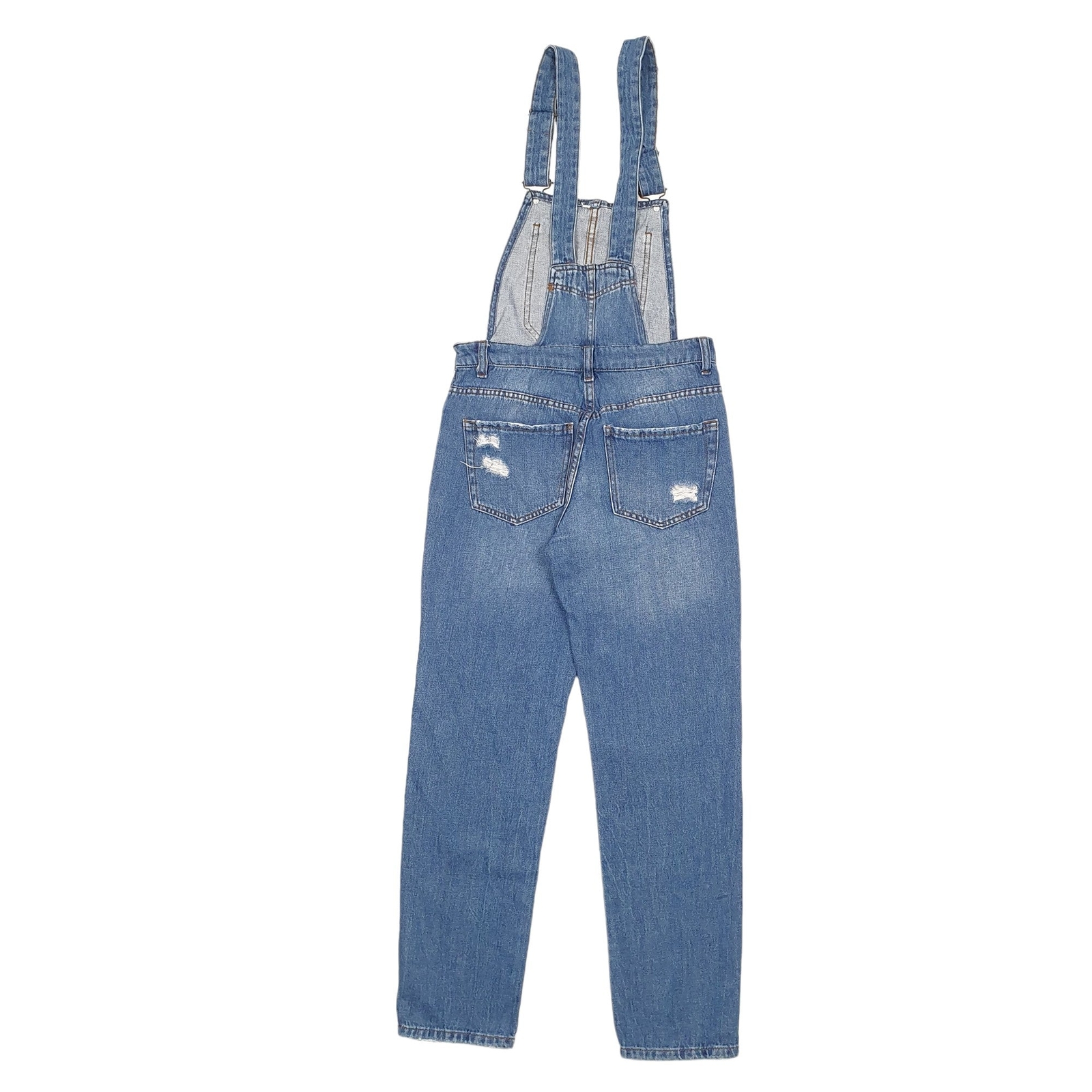 BERSHKA Dungaree Trousers Cotton Blue Mens W27 L27 image 4