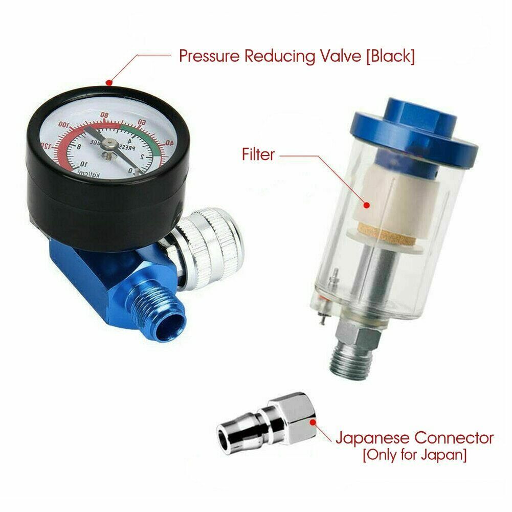 1/4" Spray Gun Air Regulator Gauge Air Pressure Regulator Paint Gun