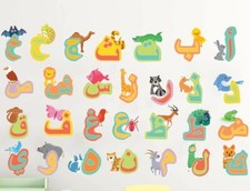 Alifyah Arabic Alphabet Animal Letters Wall Stickers Decals