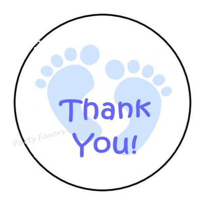 10cm Auto-Aufkleber Sticker Baby Boy Footprint Shower Thank You Rund R208