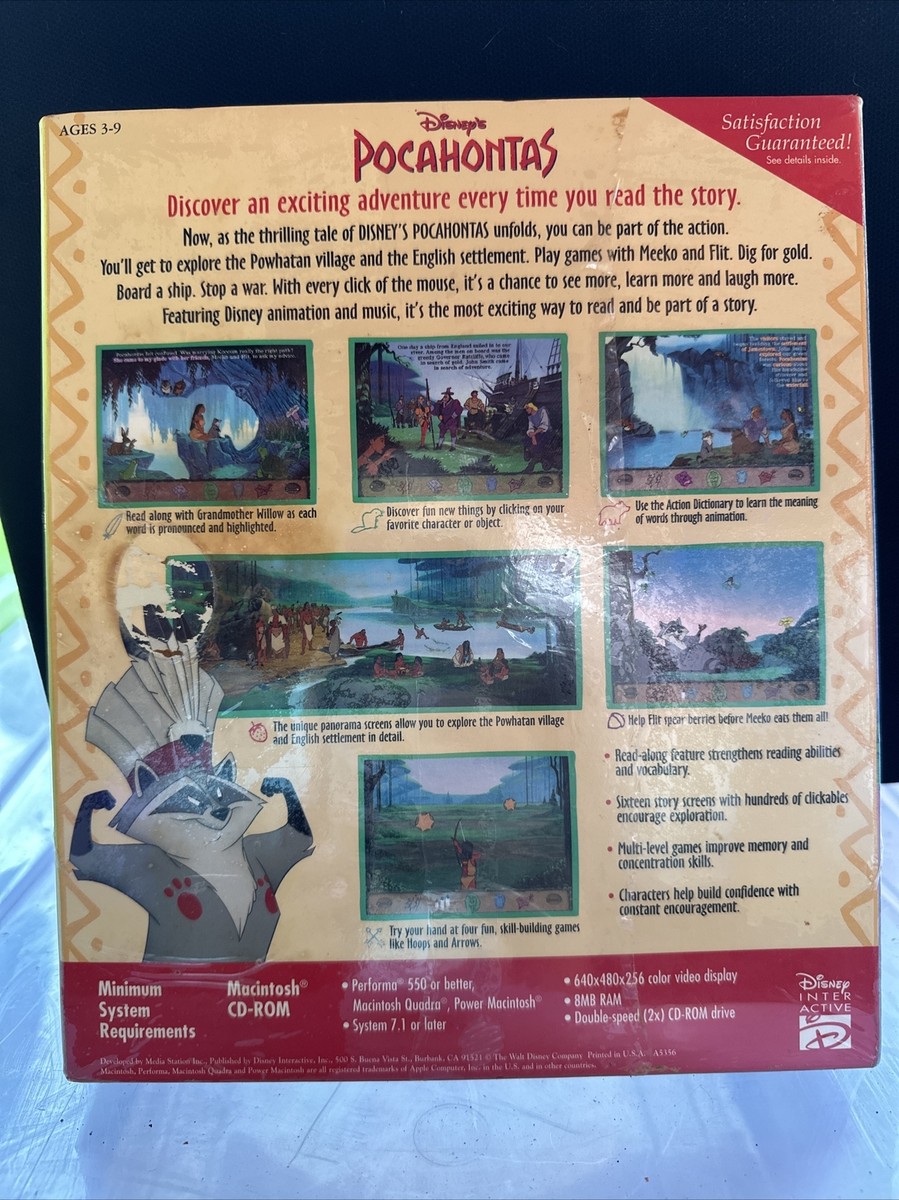 Vintage 1995 Disney Pocahontas Animated StoryBook PC CD-ROM