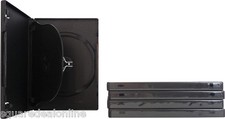  5 Black Triple 3 DVD 3DVD Disc Cases Boxes SLIM 14mm Hinged Tray DV3R14BKWT