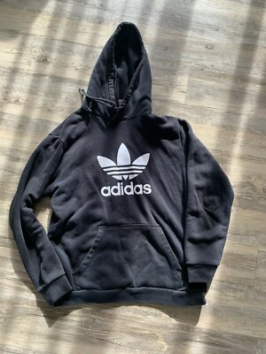 adidas men's trefoil logo graphic pouch pocket pullover hoodie