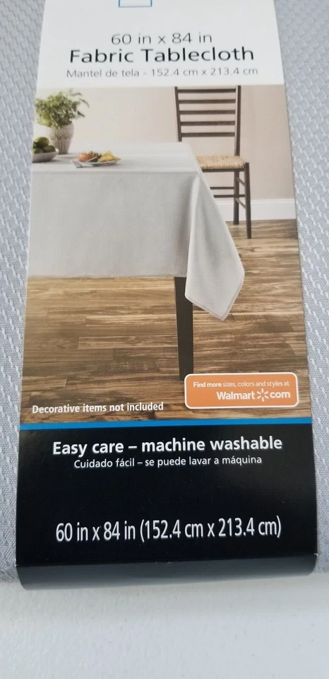 Mainstays Gray Fabric Polyester Tablecloth  60"x84" - Image 2 of 4