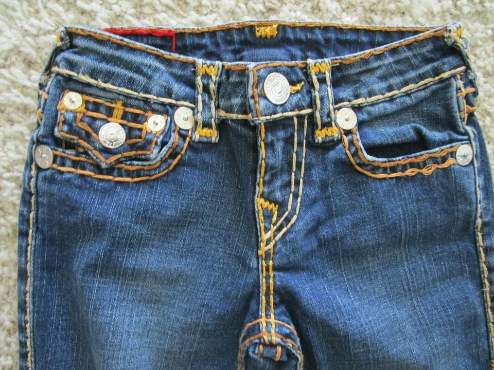 Raro... Jeans VERDADEIRA RELIGIÃO FEMININA JULIE SUPER T Grosso Multi Cor Fio Tamanho 8 - Imagem 3 de 4