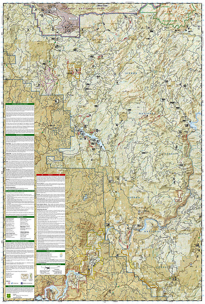 National Geographic Trails Illustrated CA Shaver Lake/Sierra National Map TI0000