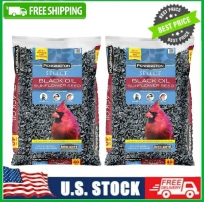 2 Bags Pennington Select Quality Black Oil Sunflower Seed Wild Bird Protein Feed