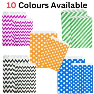 Candy Stripe Paper Bags Party Wedding Cake Sweet Treat Pick&Mix Gift Shop Bag