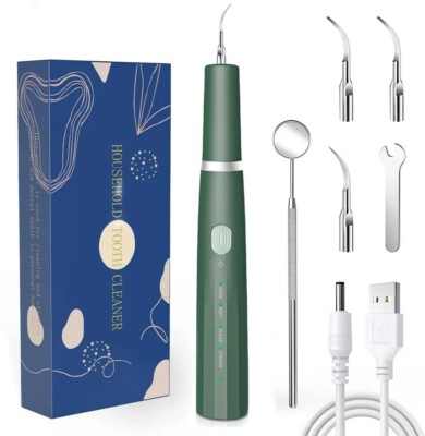 Ultrasonic Tooth Cleaner Kit Dental Plaque Calculus Stain Remover Teeth Cleaning
