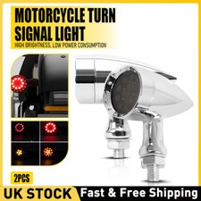 LED Motorcycle Bullet Chrome Turn Signals DRL Blinker Light Indicator Amber+Red