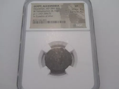 284- 305 AD EGYPT ALEXANDRIA DIOCLETIAN BI TETRADRACHM 8.78g NGC XF. A141