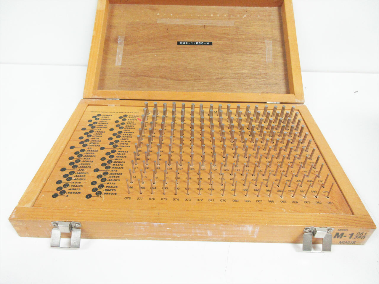 RALMIKE'S TOOL-A-RAMA M-1 .061 .250 MINUS PIN GAGE SET 190 PIECE