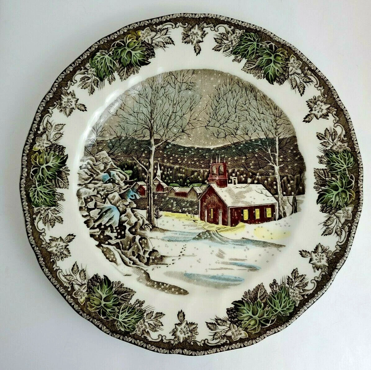 THE FRIENDLY VILLAGE BARN Porcelain Dinner Plate by Johnson Bros