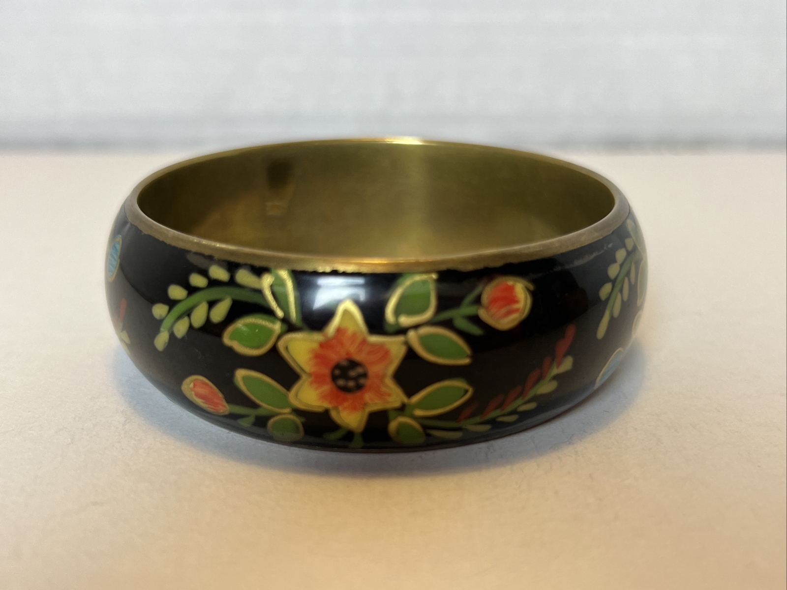 (4) Vintage Brass Floral Bangle Bracelets - Assor… - image 9