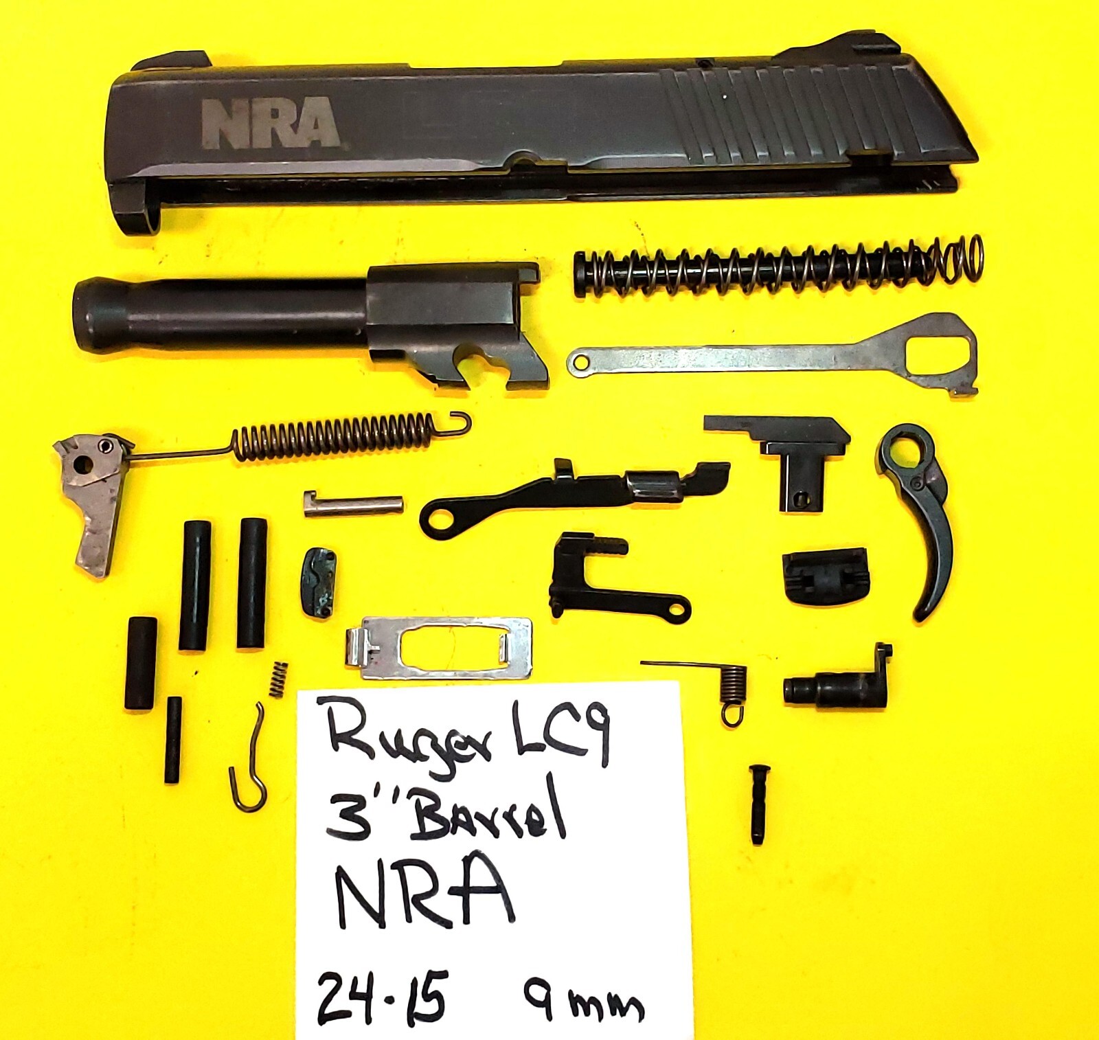 RUGER LC9 NRA BLUED 9 MM CALIBER GUN REPAIR PARTS SLIDE BARREL PLUS 24