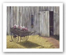 The Flower Cart Kathleen Green Art Print 24x30