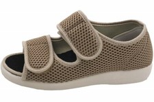 OrtoMed Klettsandale Senioren Beige Verbandschuhe Klettschuhe Hausschuhe Weite H