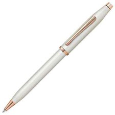 Cross Century II White Pearl and Rose 23kt Gold Ballpoint Pen New 140 MOM Gift