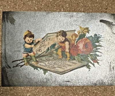 Mrs. T. G. Thompson Dry Goods Trimmings Metallic Victorian Trade Card  B7