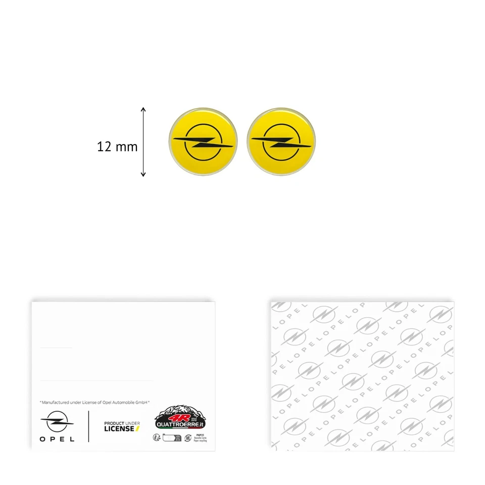 Adesivo 3D Stemma Opel Ufficiale, Giallo, 12 mm - Immagine 3 di 4