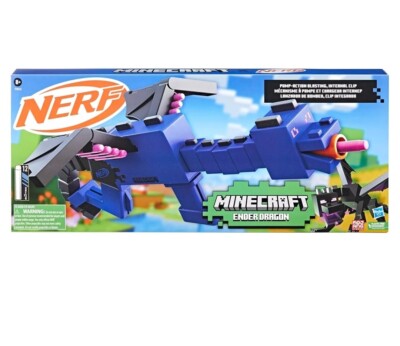 NERF Minecraft Ender Dragon Dart Blaster 12 Darts 4-Dart Internal Clip