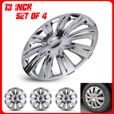 #ad Chrome 13quot; Wheel Covers Snap On Hub Caps for TireSteel Rim Replace Set of 4 $40.99