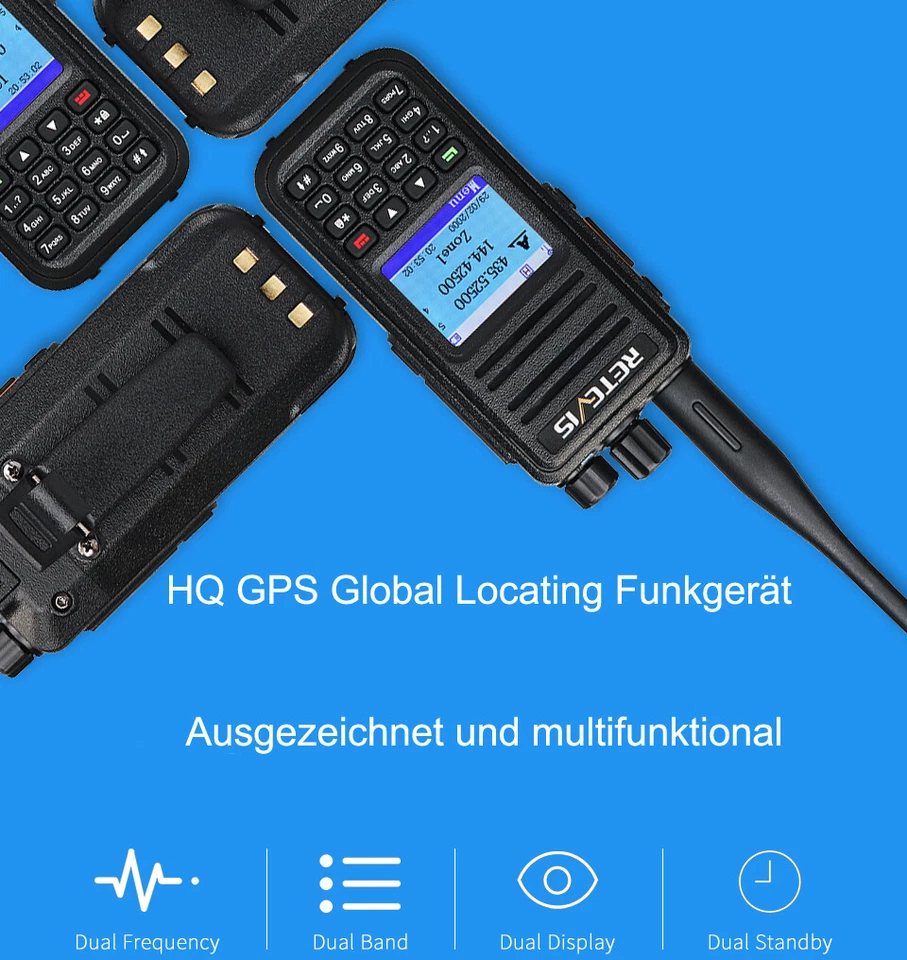 Retevis RT3S DMR Funkgerät,GPS Dualband Amateurfunk,3000CH DTMF für Funkamateure - Bild 4 von 4