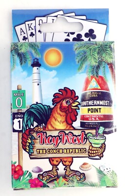 Key West Florida Rooster Collectible Souvenir Playing Cards With Header